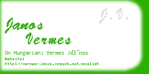 janos vermes business card